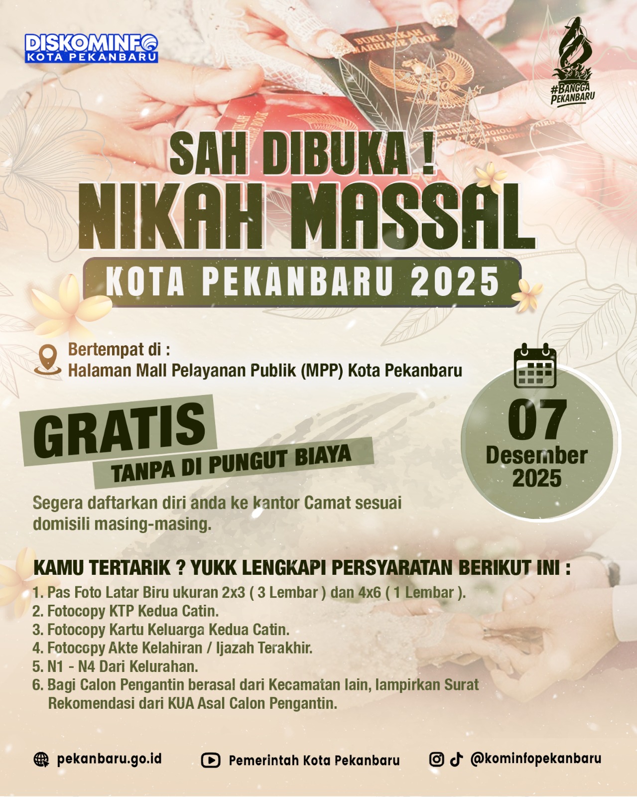 43 Pasangan Daftar Nikah Massal, Lebih dari 200 Ikut Sidang Isbat Gratis di Pekanbaru